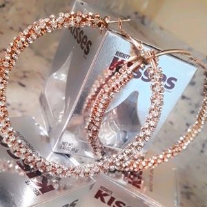 Medium Hoop Rhinestone Earrings